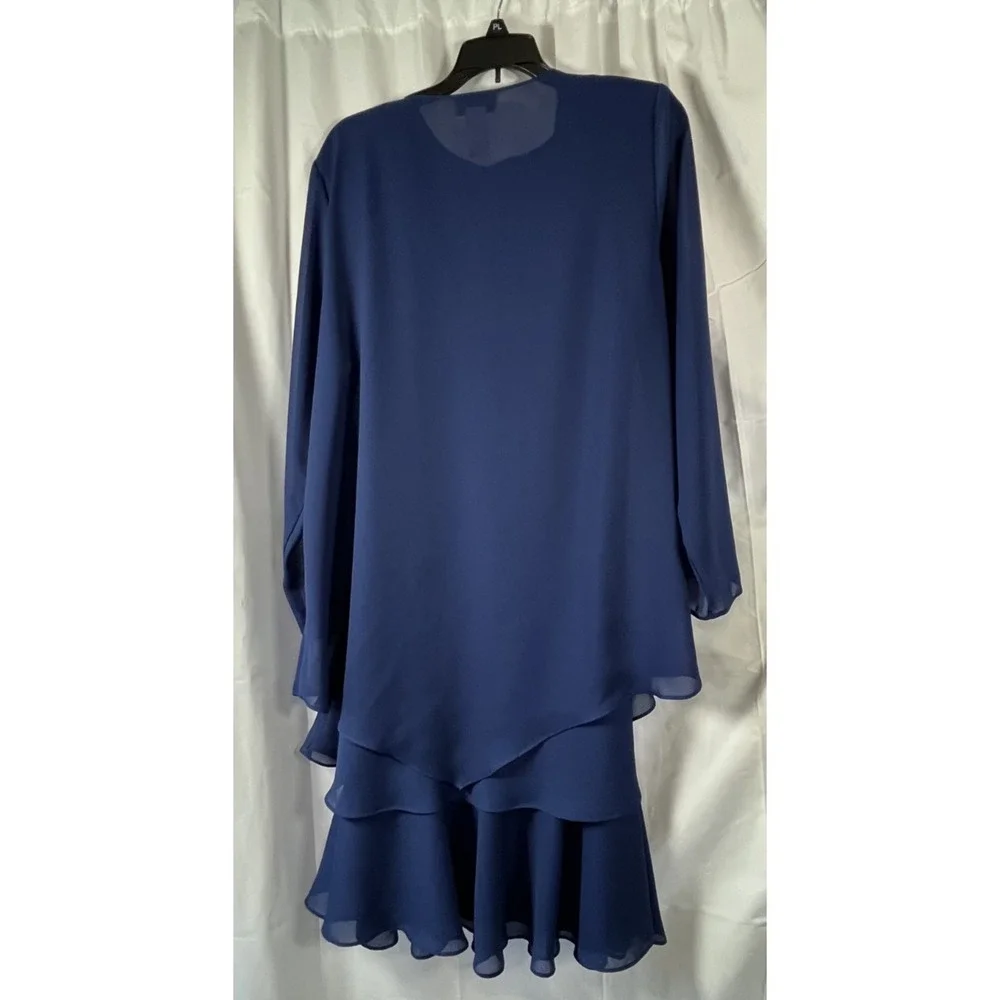 Drapers & Damons Women's Blue Dress & Jacket‎ Set PL Handbag Included